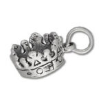Small silver crown charm pendant