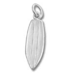 Small silver surfboard pendant charm