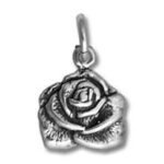 silver rose pendant charm