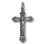 Ornate silver crucifix pendant
