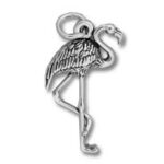 silver flamingo pendant charm