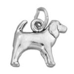 Small silver dog charm pendant