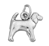 Small silver dog charm pendant