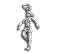 Silver dancing man pendant