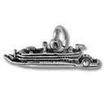 Silver cruise ship charm pendant