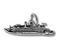 Silver cruise ship charm pendant