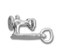 Silver vintage sewing machine charm