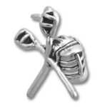 silver crossed lacrosse sticks with ball pin