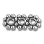 Three silver decorative spacer beads