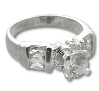Diamond engagement ring with side stones