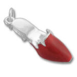 Red chili pepper pendant with silver cap