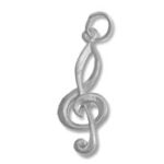 Silver treble clef pendant
