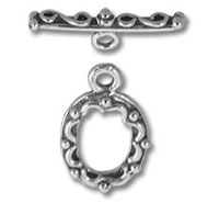 Ornate silver toggle clasp jewelry findings
