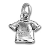 Silver t-shirt charm pendant