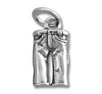 Small silver pants charm pendant