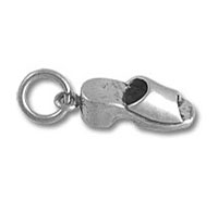 silver clog shoe charm with ring