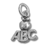 Silver ABC charm with apple bead