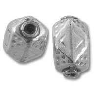 Two silver faceted decorative beads Two silver faceted decorative beads