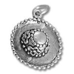 Silver sombrero pendant charm