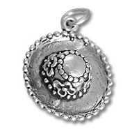 Silver sombrero pendant charm