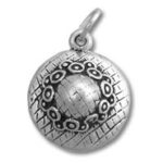 Round silver pendant with octopus tentacle