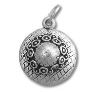 Round silver pendant with octopus tentacle Round silver pendant with octopus tentacle