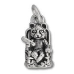 Small silver lion charm pendant