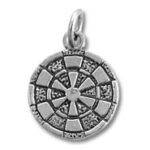 Silver compass rose pendant charm