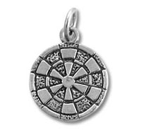 Silver compass rose pendant charm