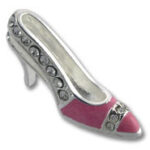 Pink rhinestone high-heel shoe charm
