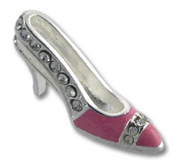 Pink rhinestone high-heel shoe charm