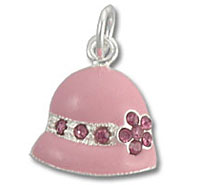 Pink bell charm pendant with rhinestones Pink bell charm pendant with rhinestones