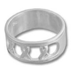 Silver ring with heart cutouts