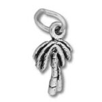 Silver palm tree charm pendant