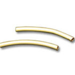Two curved gold tube beads