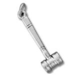 Silver gavel pendant charm