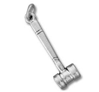 Silver gavel pendant charm
