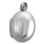 polished silver oval locket pendant