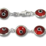 Red evil eye bead bracelet