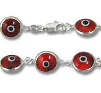 Red evil eye bead bracelet