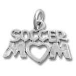 Silver Soccer Mom charm pendant
