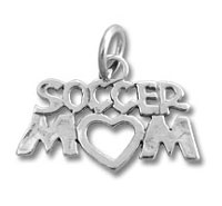 Silver Soccer Mom charm pendant