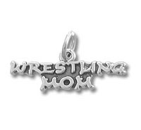 Wrestling Mom silver pendant charm