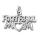 Silver Football Mom heart pendant