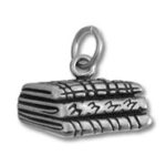 Silver newspaper charm pendant