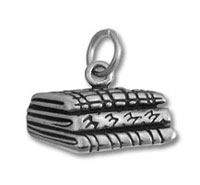 Silver newspaper charm pendant