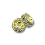 gold rhinestone rondelle spacer beads