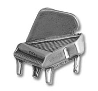 Grayscale grand piano illustration with open lid