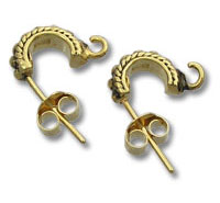 pair of ornate gold stud earrings