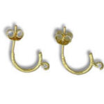 Pair of gold half-hoop stud earrings